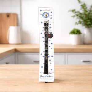 Hermitage Pottery Leather Dog Collar Small Heart Bow Vintage